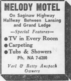 Melody Motel - Dec 1961 Ad (newer photo)